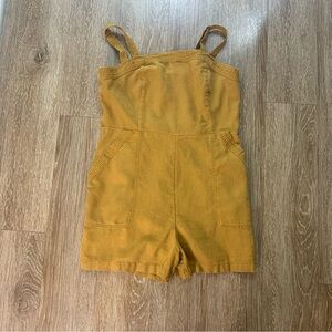 Old Navy Mustard Yellow Linen Blend Women’s Tank Romper size Large